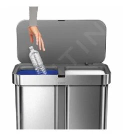 Simplehuman Cubos De Basura - Cubo De Basura Con Apertura Sin Contacto Para Residuos Clasificados, Con Sensor De Voz Y De Movimiento, 58 L, Acero Inoxidable Cepillado ST2036 -Blanco 01fce8d9a4a394f395b8305d