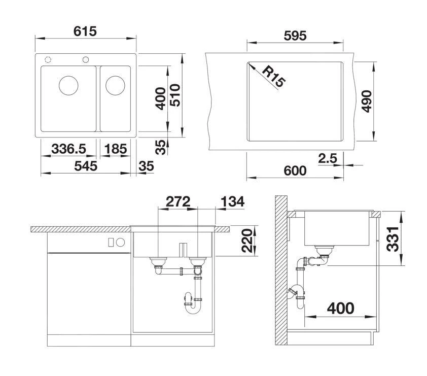 Blanco Pleon 6 Split - Fregadero De Silgranite, 615x510 Mm, InFino, Blanco Suave 527139 4 Blanco Pleon 6 Split - Fregadero De Silgranite, 615x510 Mm, InFino, Blanco Suave 527139 - Imagen 2