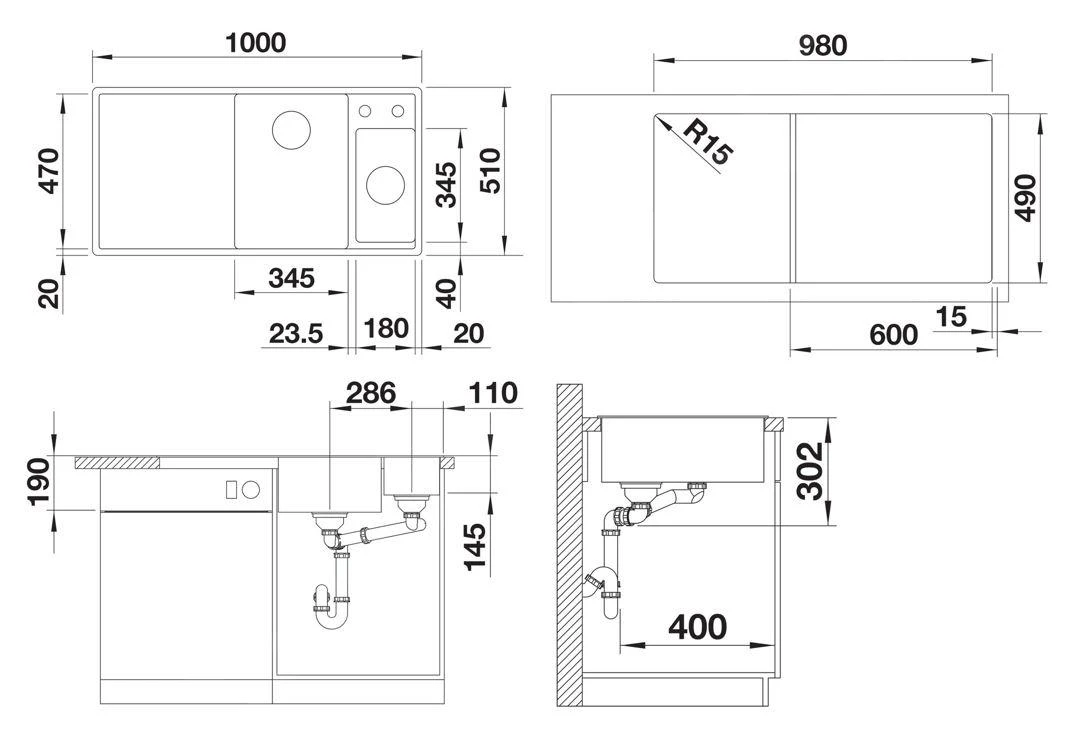 Blanco Axia III 6 - Fregadero De Silgranite, 1000x510 Mm, Con Control De Desagüe Y Accesorios, InFino, Gris 527226 4 Blanco Axia III 6 - Fregadero De Silgranite, 1000x510 Mm, Con Control De Desagüe Y Accesorios, InFino, Gris 527226 - Imagen 2