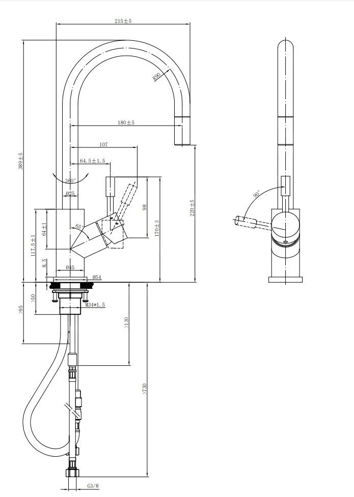 Villeroy & Boch Umbrella - Grifo De Fregadero Con Salida Extraíble, Dorado 92540003 4 Villeroy & Boch Umbrella - Grifo De Fregadero Con Salida Extraíble, Dorado 92540003 - Imagen 2