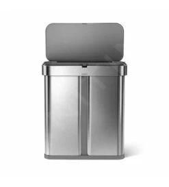 Simplehuman Cubos De Basura - Cubo De Basura Con Apertura Sin Contacto Para Residuos Clasificados, Con Sensor De Voz Y De Movimiento, 58 L, Acero Inoxidable Cepillado ST2036 -Blanco 1add9af730cd02f0b4ba7bba