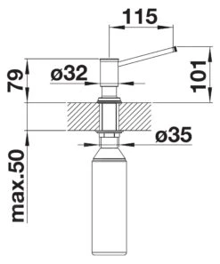 Blanco Accesorios - Dispensador De Detergente Livia, Oro Satinado 526698 -Blanco 1bd3e0d2042377e4eff70baf
