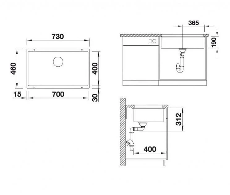 Blanco Subline 700 - Fregadero De Silgranite, 730x460 Mm, Blanco 523446 4 Blanco Subline 700 - Fregadero De Silgranite, 730x460 Mm, Blanco 523446 - Imagen 2