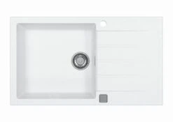 Alveus Cadit - Fregadero De Granito 860x500 Mm, Con Control De Desagüe, Arctic 1132027