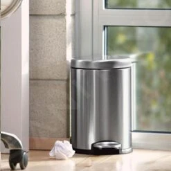 Simplehuman Cubos De Basura - Cubo De Basura 4,5 L, Acero Inoxidable Cepillado CW1852CB -Blanco 2b18233850ca4d615f4481a9