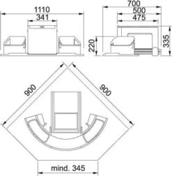 Franke Cube - Cubo De Basura Empotrado Cube De Esquina 134.0055.288 -Blanco 3a384cb5a87183199d133b6d