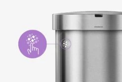Simplehuman Cubos De Basura - Cubo De Basura Con Apertura Sin Contacto Con Sensor De Movimiento, 45 L, Acero Inoxidable Cepillado ST2009 -Blanco 3b0155da9f151690679ed0ec