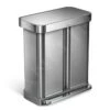 Simplehuman Cubos De Basura - Cubo De Basura Para Residuos Clasificados, Con Bolsillo Para Bolsas, 58 L, Acero Inoxidable Cepillado CW2025 -Blanco 3c458787a5e39194c89d8aa6