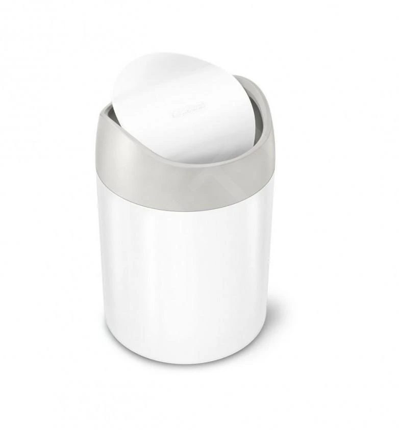 Simplehuman Cubos De Basura - Cubo De Basura Mini Para Mesa 1,5 L, Blanco CW2079 2 Simplehuman Cubos De Basura - Cubo De Basura Mini Para Mesa 1,5 L, Blanco CW2079