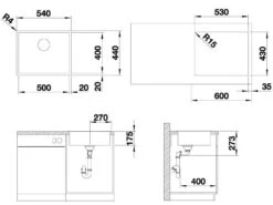 Blanco Zerox 500 - Fregadero, 540x440 Mm, Acero Inoxidable 521588 7 Blanco Zerox 500 - Fregadero, 540x440 Mm, Acero Inoxidable 521588 -Blanco 3e1d7fa2479bd2fc473f94d0