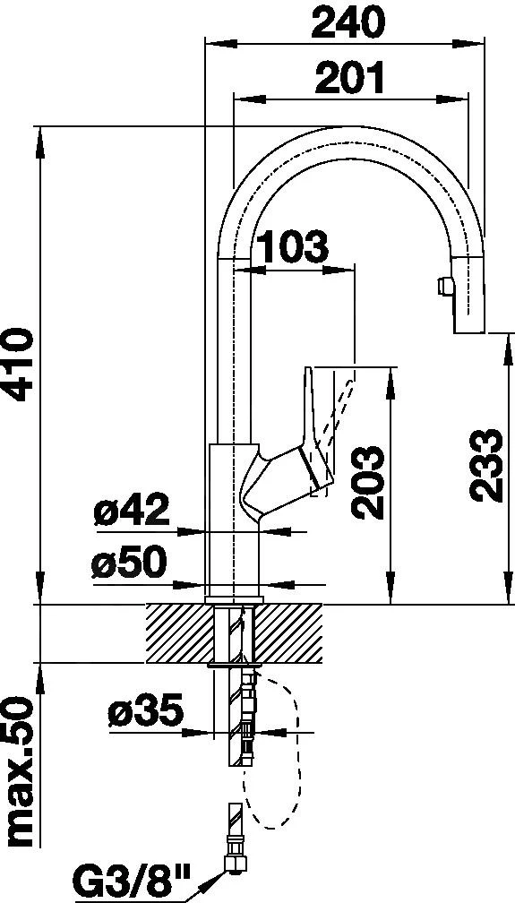 Blanco Carena S - Grifo De Fregadero Con Ducha Extraíble, Negro/cromo 526172 4 Blanco Carena S - Grifo De Fregadero Con Ducha Extraíble, Negro/cromo 526172 - Imagen 2