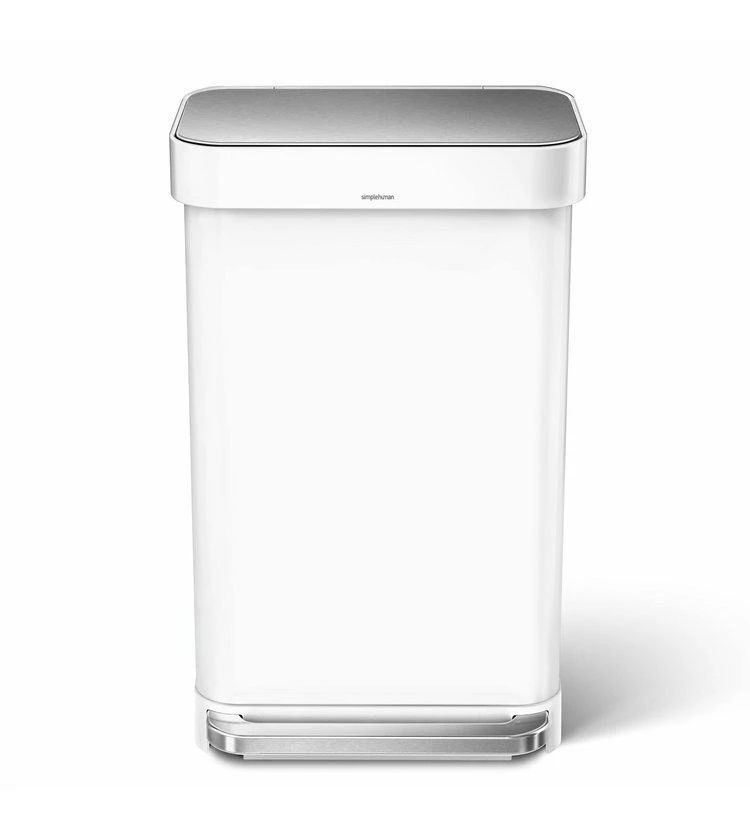 Simplehuman Cubos De Basura - Cubo De Basura Con Bolsillo Para Bolsas, 45 L, Blanco CW2027 6 Simplehuman Cubos De Basura - Cubo De Basura Con Bolsillo Para Bolsas, 45 L, Blanco CW2027 - Imagen 4