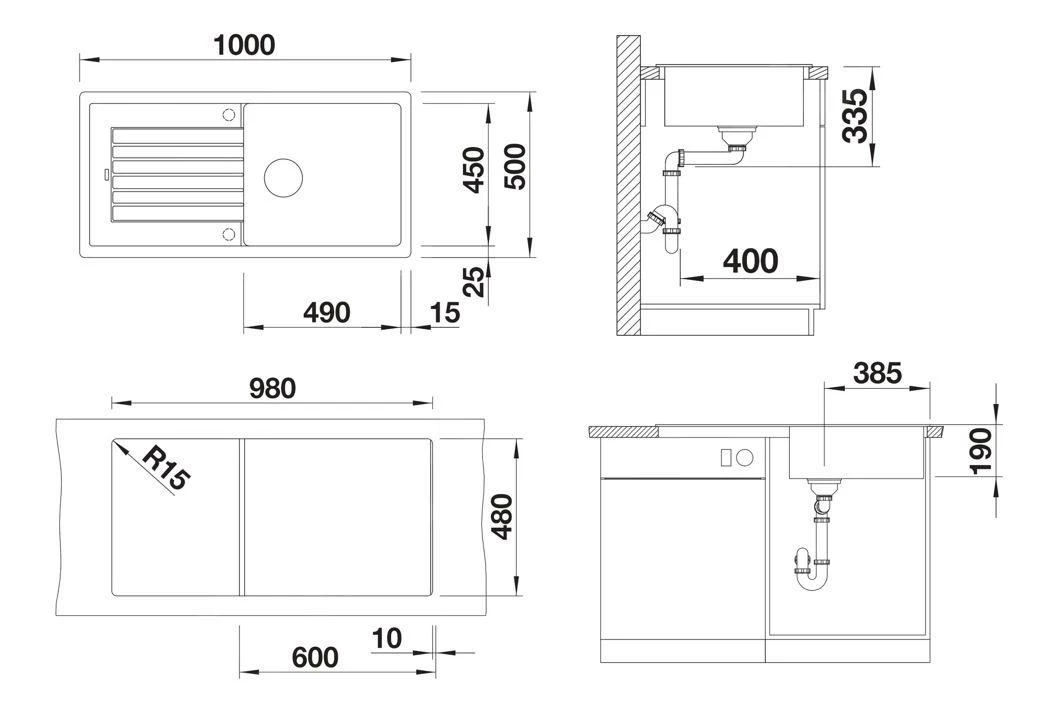 Blanco Zia XL 6 - Fregadero De Silgranite, 1000x500 Mm, Gris 527400 4 Blanco Zia XL 6 - Fregadero De Silgranite, 1000x500 Mm, Gris 527400 - Imagen 2