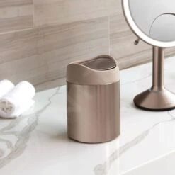 Simplehuman Cubos De Basura - Cubo De Basura Mini Para Mesa 1,5 L, Rose Gold CW2085 -Blanco 49877680e72cf91c254a6d66