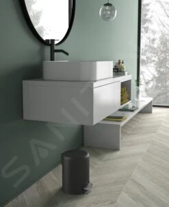 Sapho Accesorios De Baño Gedy - Cubo De Basura Potty 3 L, Soft Close, Negro Mate 320914 -Blanco 49a4cb25ff2499dca33629a1