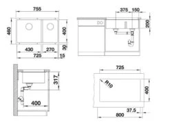 Blanco Subline 430/270 - Fregadero De Silgranite, 755x460 Mm, Negro 525991 -Blanco 4a28689d320bac869c3608c8