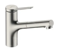 Hansgrohe Zesis M33 - Grifo De Fregadero 150, Con Ducha Extraíble, Aspecto De Acero Inoxidable 74800800 -Blanco 4d5631b36f35274650a353d7
