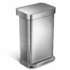 Simplehuman Cubos De Basura - Cubo De Basura Con Bolsillo Para Bolsas, 45 L, Acero Inoxidable Cepillado CW2024 -Blanco 4ff9bf8bffbad47beb50a3a1