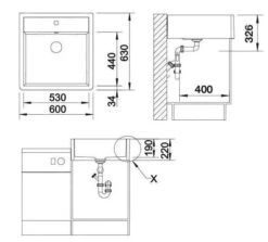 Blanco Panor 60 - Fregadero Cerámico, 600x630 Mm, Blanco Brillante 514486 -Blanco 52f18aeddc3d5deefb138100