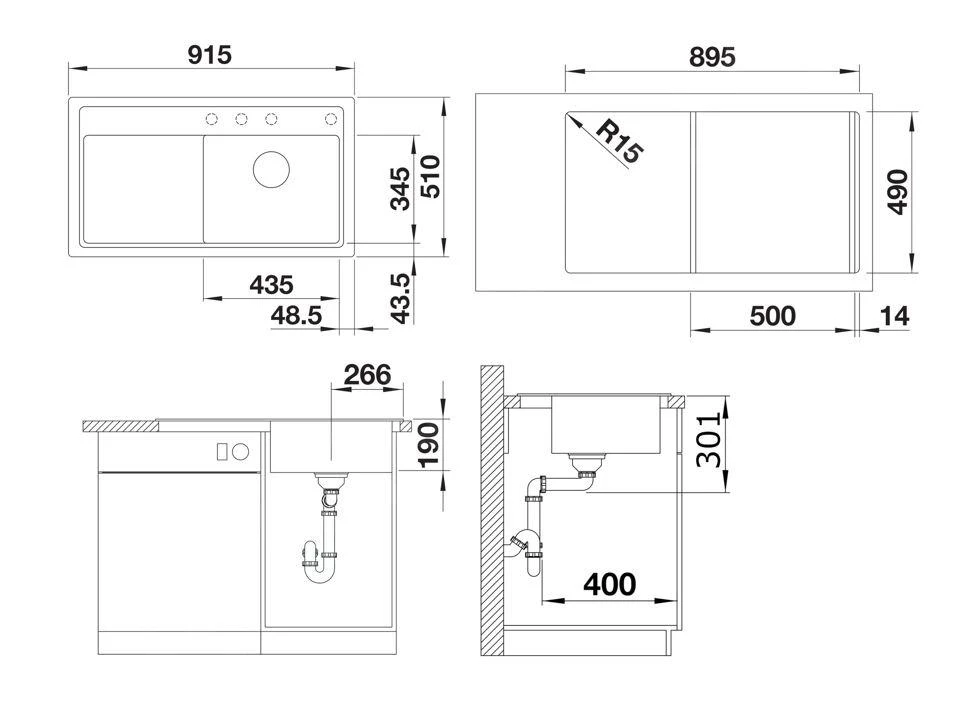 Blanco Zenar 5 - Fregadero De Silgranite, 915x510 Mm, Con Control De Desagüe, InFino, Gris 527365 4 Blanco Zenar 5 - Fregadero De Silgranite, 915x510 Mm, Con Control De Desagüe, InFino, Gris 527365 - Imagen 2