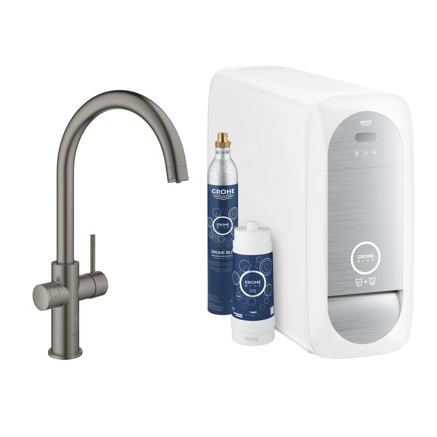 Grohe Blue Home - Grifo De Fregadero Con Refrigerador De Agua Y Filtro, Hard Graphite Cepillado 31455AL1 3 Grohe Blue Home - Grifo De Fregadero Con Refrigerador De Agua Y Filtro, Hard Graphite Cepillado 31455AL1