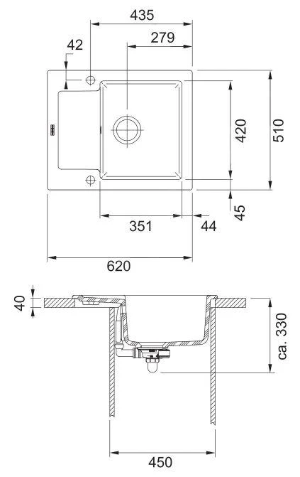 Franke Maris - Fregadero De Cerámica MRK 611-62, 620x510 Mm, Anthrazit Matt 124.0380.345 4 Franke Maris - Fregadero De Cerámica MRK 611-62, 620x510 Mm, Anthrazit Matt 124.0380.345 - Imagen 2