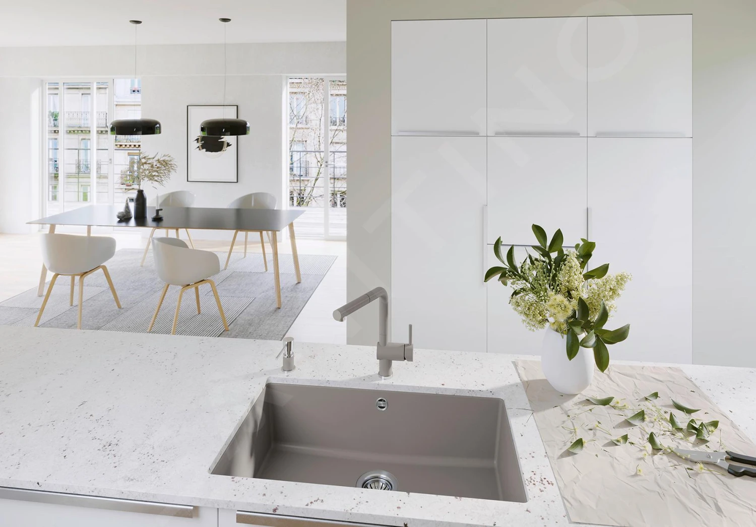 Blanco Rotan 700 - Fregadero De Silgranite, 730x460 Mm, Blanco 521346 5 Blanco Rotan 700 - Fregadero De Silgranite, 730x460 Mm, Blanco 521346 - Imagen 3