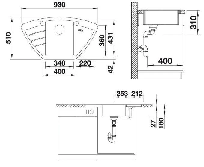 Blanco Zia 9 - Fregadero De Silgranite, 930x510 Mm, Café 515074 4 Blanco Zia 9 - Fregadero De Silgranite, 930x510 Mm, Café 515074 - Imagen 2