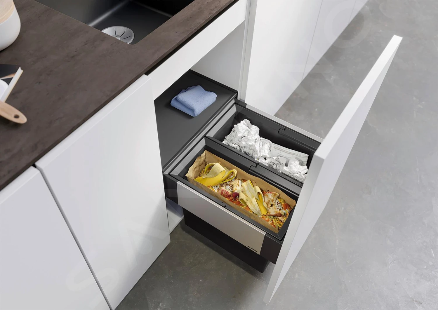 Blanco Select - Cubo De Basura Empotrado, Con Compartimento, Capacidad 38 L 526201 5 Blanco Select - Cubo De Basura Empotrado, Con Compartimento, Capacidad 38 L 526201 - Imagen 3