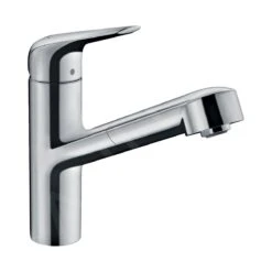 Hansgrohe Focus M42 - Grifo De Fregadero M427-H150 ECO, Con Salida Extraíble, EcoSmart, Cromo 71865000