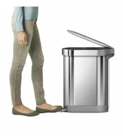 Simplehuman Cubos De Basura - Cubo De Basura Slim 45 L, Acero Inoxidable Cepillado CW2044 -Blanco 7febcdfd5d32dfd2efeba28b