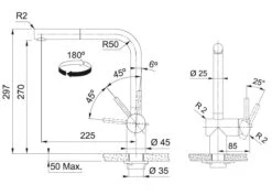 Franke Atlas Neo - Grifo De Fregadero FC 3791.502 Con Caño Extraíble, Negro 115.0550.427 -Blanco 808243f055ced27003a6caad