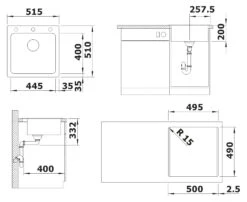 Blanco Naya 5 - Fregadero De Silgranite, 515x510 Mm, Roca Gris 526580 -Blanco 82c40e14298cda2660e879fd