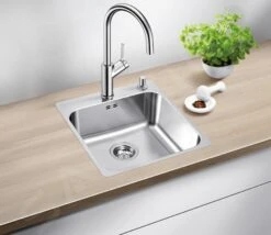 Blanco Supra 500 - Fregadero, 540x500 Mm, Con Control Excéntrico, Acero Inoxidable Cepillado 526355 -Blanco 831b352ac63667d398994b37