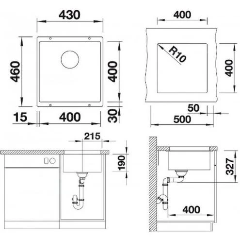 Blanco Subline 400 - Fregadero De Silgranite, 430x460 Mm, Antracita 523422 4 Blanco Subline 400 - Fregadero De Silgranite, 430x460 Mm, Antracita 523422 - Imagen 2