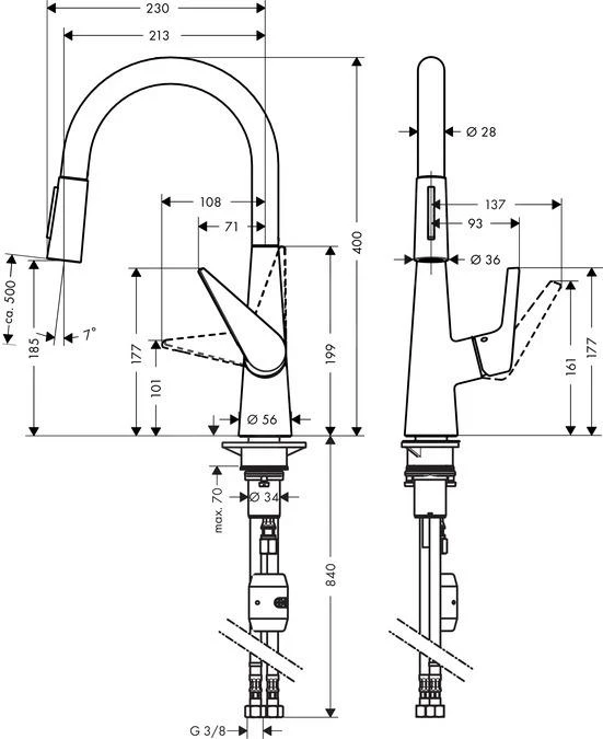 Hansgrohe Talis M51 - Grifo Monomando De Fregadero 200 Con Ducha Extraíble, Cromo 72813000 4 Hansgrohe Talis M51 - Grifo Monomando De Fregadero 200 Con Ducha Extraíble, Cromo 72813000 - Imagen 2