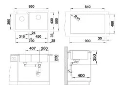 Blanco Pleon 9 - Fregadero De Silgranite, 860x500 Mm, InFino, Gris 527325 6 Blanco Pleon 9 - Fregadero De Silgranite, 860x500 Mm, InFino, Gris 527325 -Blanco ac7c7018b85168a27de673c1