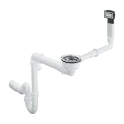 Hansgrohe Juegos De Desagüe - Conjunto De Desagüe Con Rebosadero Para Fregadero De Un Seno, Cromo 43927000