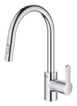 Grohe Eurostyle Cosmopolitan - Grifo De Fregadero Con Ducha Extraíble, Cromo 31482003 -Blanco b7423fd00fd454938c46f2ea