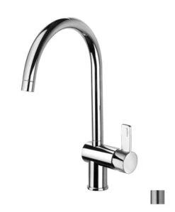 Paffoni Rock - Grifo De Fregadero, Acero Inoxidable RO180ST