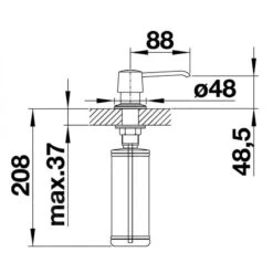 Blanco Accesorios - Dispensador De Detergente Yano, Cromo 524256 -Blanco ccc98581502e526ed9ef76a8