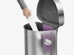 Simplehuman Cubos De Basura - Cubo De Basura Con Apertura Sin Contacto Con Sensor De Movimiento, 45 L, Acero Inoxidable Cepillado ST2009 -Blanco cf7687e18f43267f8ad09e12