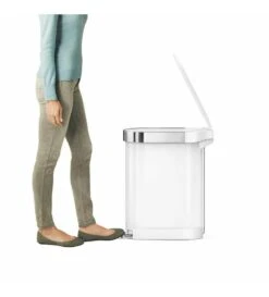 Simplehuman Cubos De Basura - Cubo De Basura Slim 45 L, Blanco CW2069 -Blanco d3ef13f6e1be0309727bb6ba