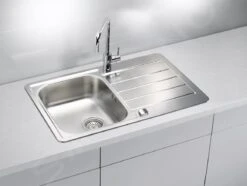 Alveus Line Maxim - Fregadero 790x500 Mm, Con Control De Desagüe, Acero Inoxidable 1100216 -Blanco d50c4060a685880e510d8b50