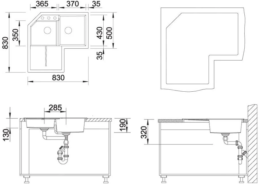 Blanco Metra 9 - Fregadero De Silgranite, 830x830 Mm, Antracita 515576 4 Blanco Metra 9 - Fregadero De Silgranite, 830x830 Mm, Antracita 515576 - Imagen 2