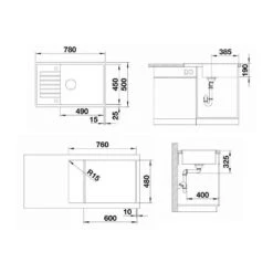 Blanco Zia XL 6 - Fregadero De Silgranite, 780x500 Mm, Compact, Aluminio 523275 -Blanco d9403c94d2d1817f30363258