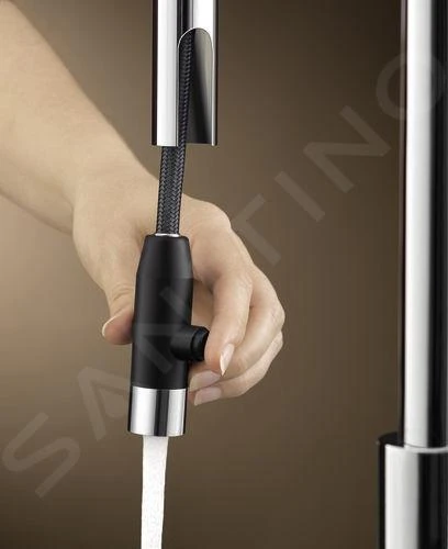 Blanco Carena S - Grifo De Fregadero Con Ducha Extraíble, Negro/cromo 526172 7 Blanco Carena S - Grifo De Fregadero Con Ducha Extraíble, Negro/cromo 526172 - Imagen 5