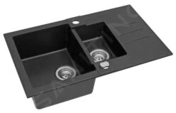 Alveus Rock - Fregadero De Granito 780x480 Mm, Con Control De Desagüe, Carbon 1090955 -Blanco e006f10a678db7706af76b81