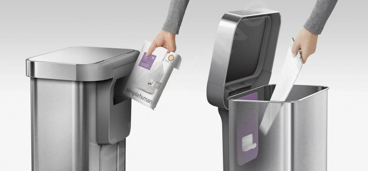 Simplehuman Cubos De Basura - Cubo De Basura Con Bolsillo Para Bolsas, 45 L, Blanco CW2027 10 Simplehuman Cubos De Basura - Cubo De Basura Con Bolsillo Para Bolsas, 45 L, Blanco CW2027 - Imagen 8