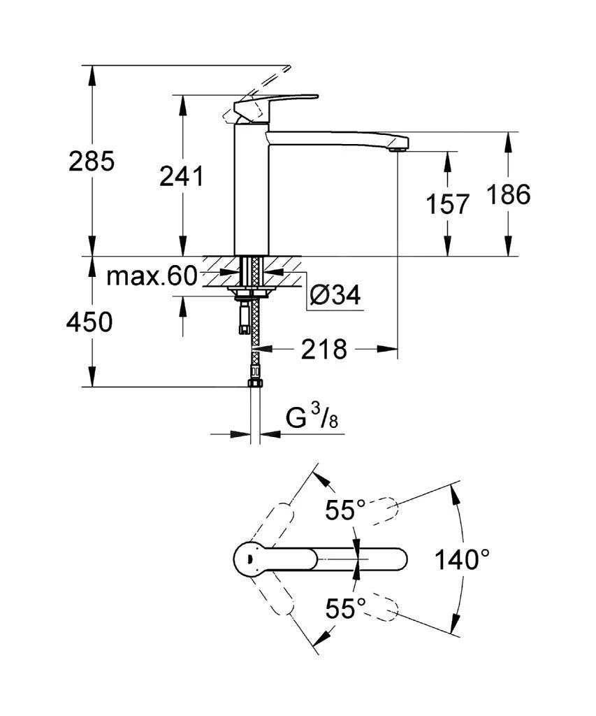 Grohe Eurostyle Cosmopolitan - Grifo Monomando De Fregadero, Cromo 31124002 4 Grohe Eurostyle Cosmopolitan - Grifo Monomando De Fregadero, Cromo 31124002 - Imagen 2